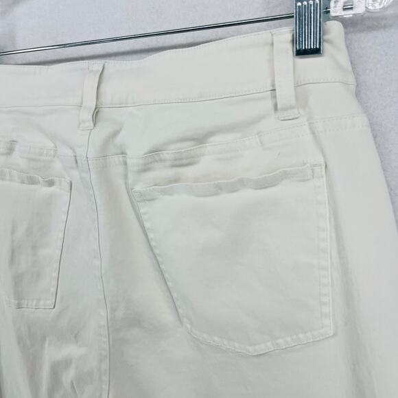 EILEEN FISHER Jeans 10 Organic Cotton Stretch Denim Slim Ankle Bone White - Picture 7 of 15